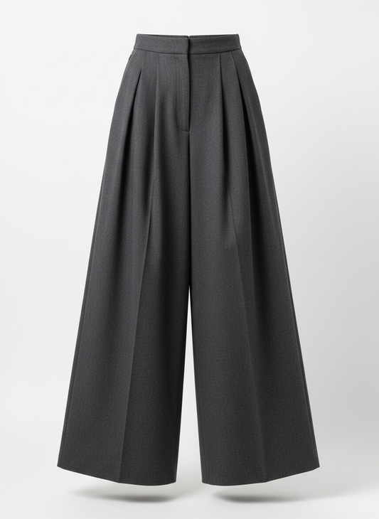 Dark Gray Wide Leg Pants for Women