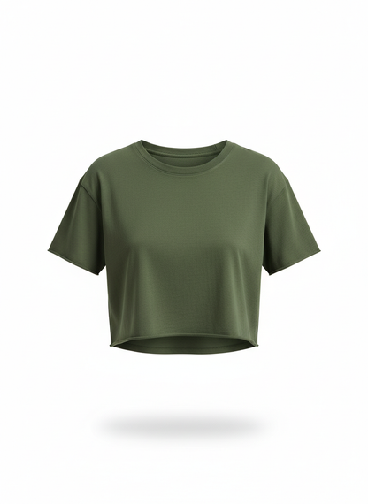 Green Crop T-Shirt for Women