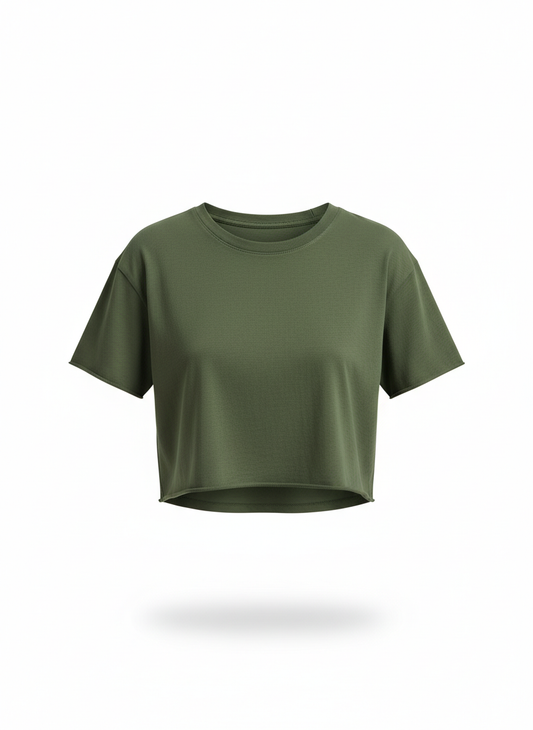Green Crop T-Shirt for Women