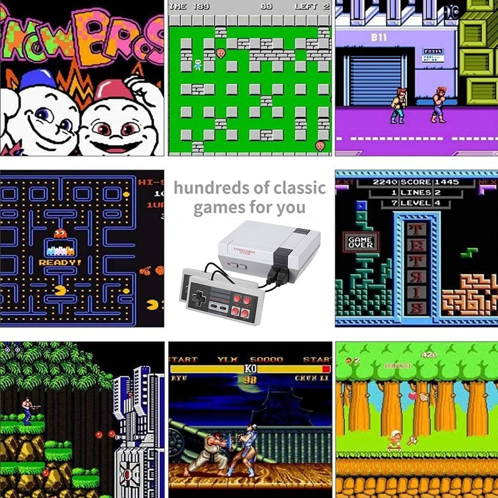 Retro Game Console with 620 Preloaded Titles and Two Wired Controllers, Composite AV