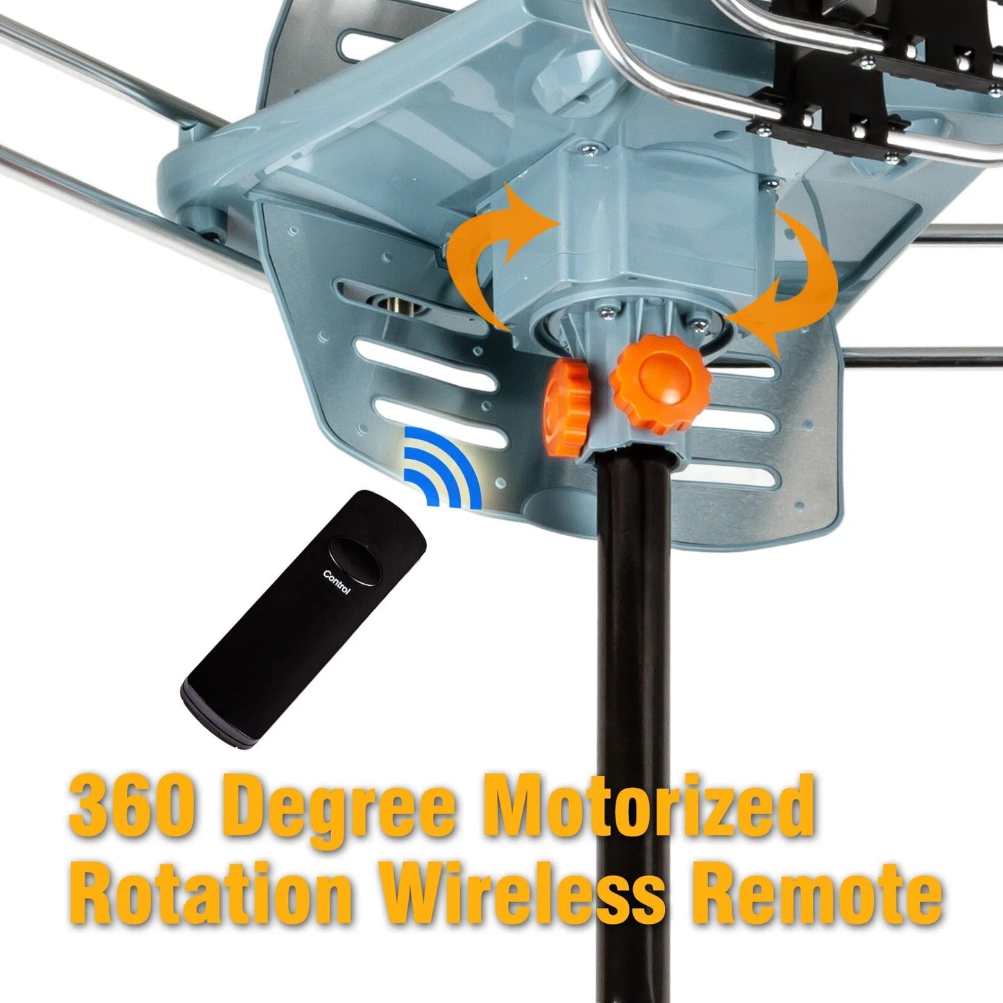 Motorized Outdoor TV Antenna with 360 Rotation and Wireless Remote Control