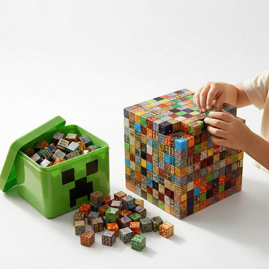 Magnetic Building Blocks Set with 205 Pieces and Storage Box for Ages 3-12