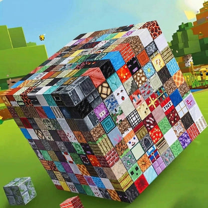 Magnetic Building Blocks Set with 205 Pieces and Storage Box for Ages 3-12