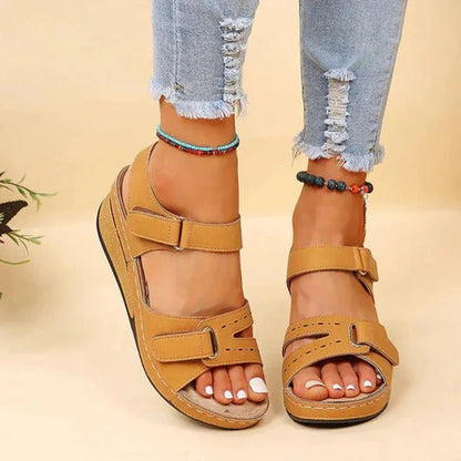 Women's Twin-Strap Sandals with Buckle Closure and Contoured Footbed